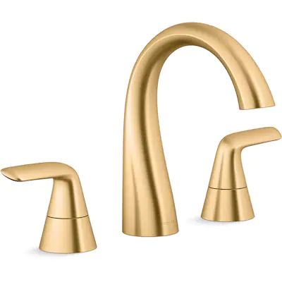 KOHLER Avail Vibrant Moderne Brushed Brass 2-Handle Widespread WaterSense Bathroom Sink Faucet wi... | Lowe's