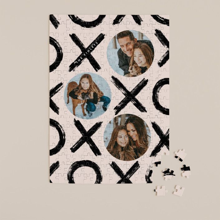 "XO" - Customizable 252-piece Custom Puzzle in Beige by Corinne Malesic. | Minted
