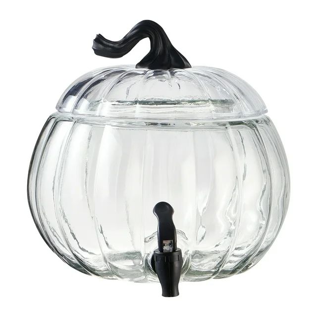 Way To Celebrate 1.5 Gallon Clear Pumpkin Glass Beverage Dispenser | Walmart (US)