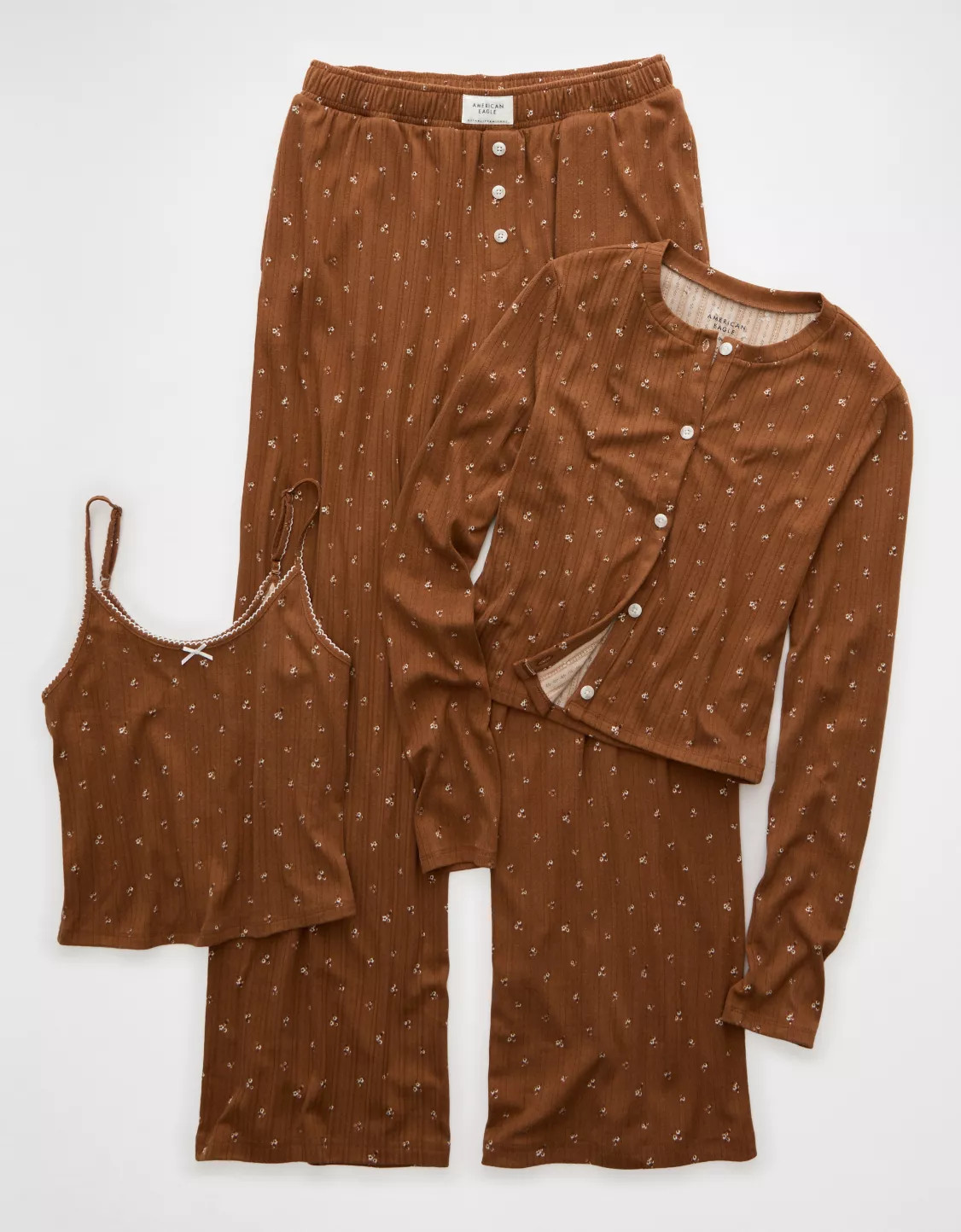 AE Pointelle 3-Piece PJ Set | American Eagle Outfitters (US & CA)