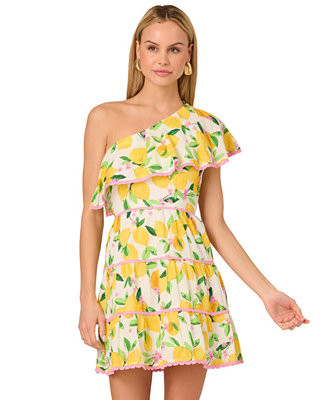 Adrianna by Adrianna Papell Women's Cotton Asymmetric Ruffle Dress - Macy's | Macy's
