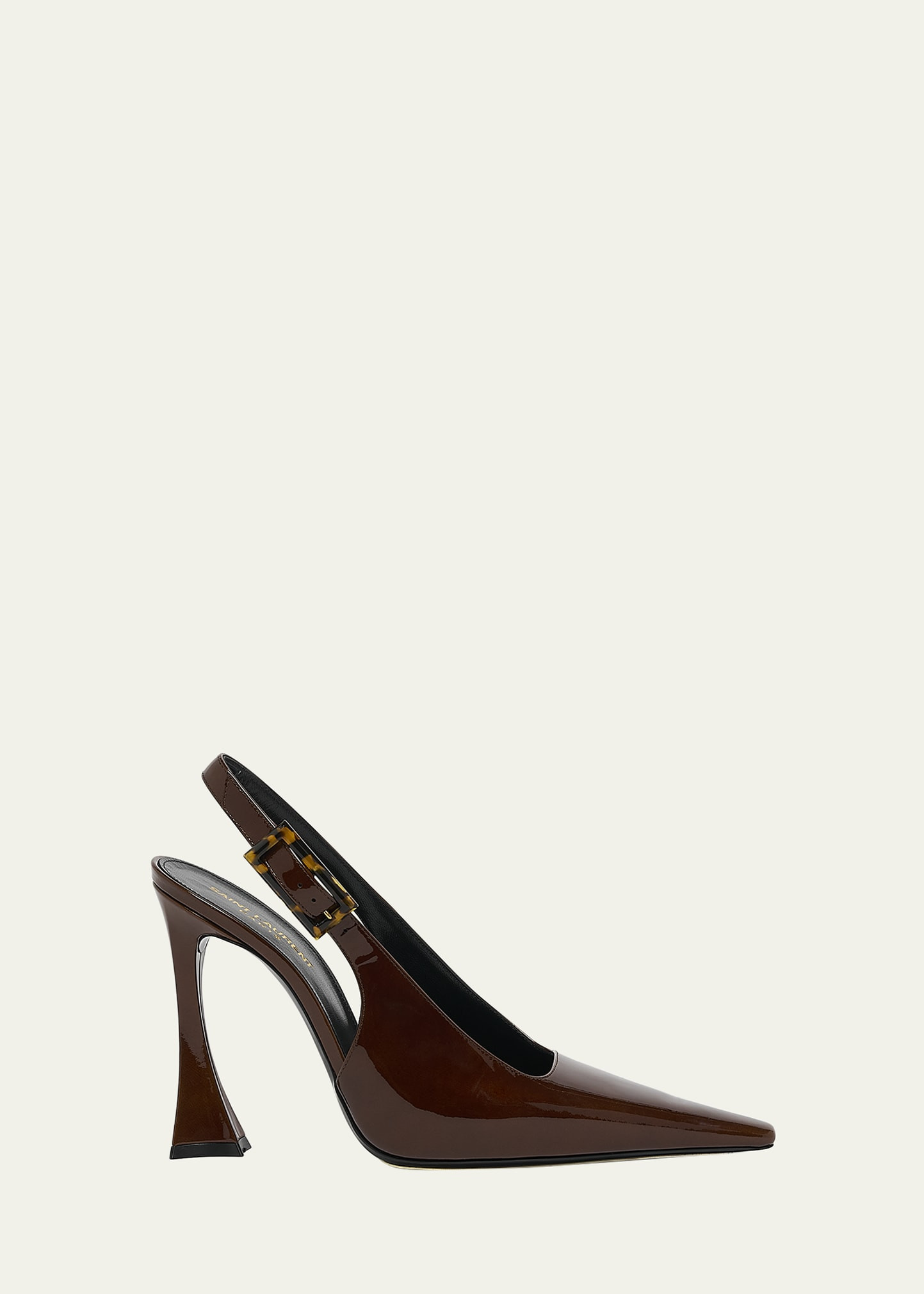 Saint Laurent Stone Glossy Slingback Pumps | Bergdorf Goodman