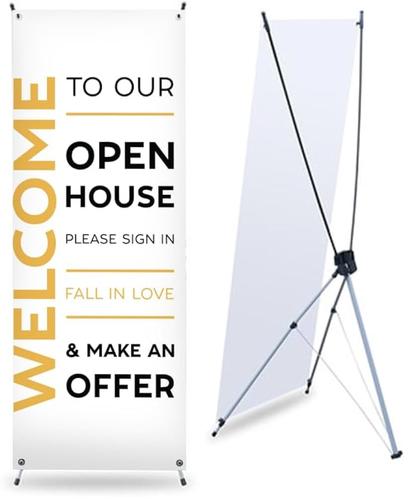 Open House Banner No. 3 | Comes With Stand | Welcome your guests with Style with this Attention G... | Amazon (US)