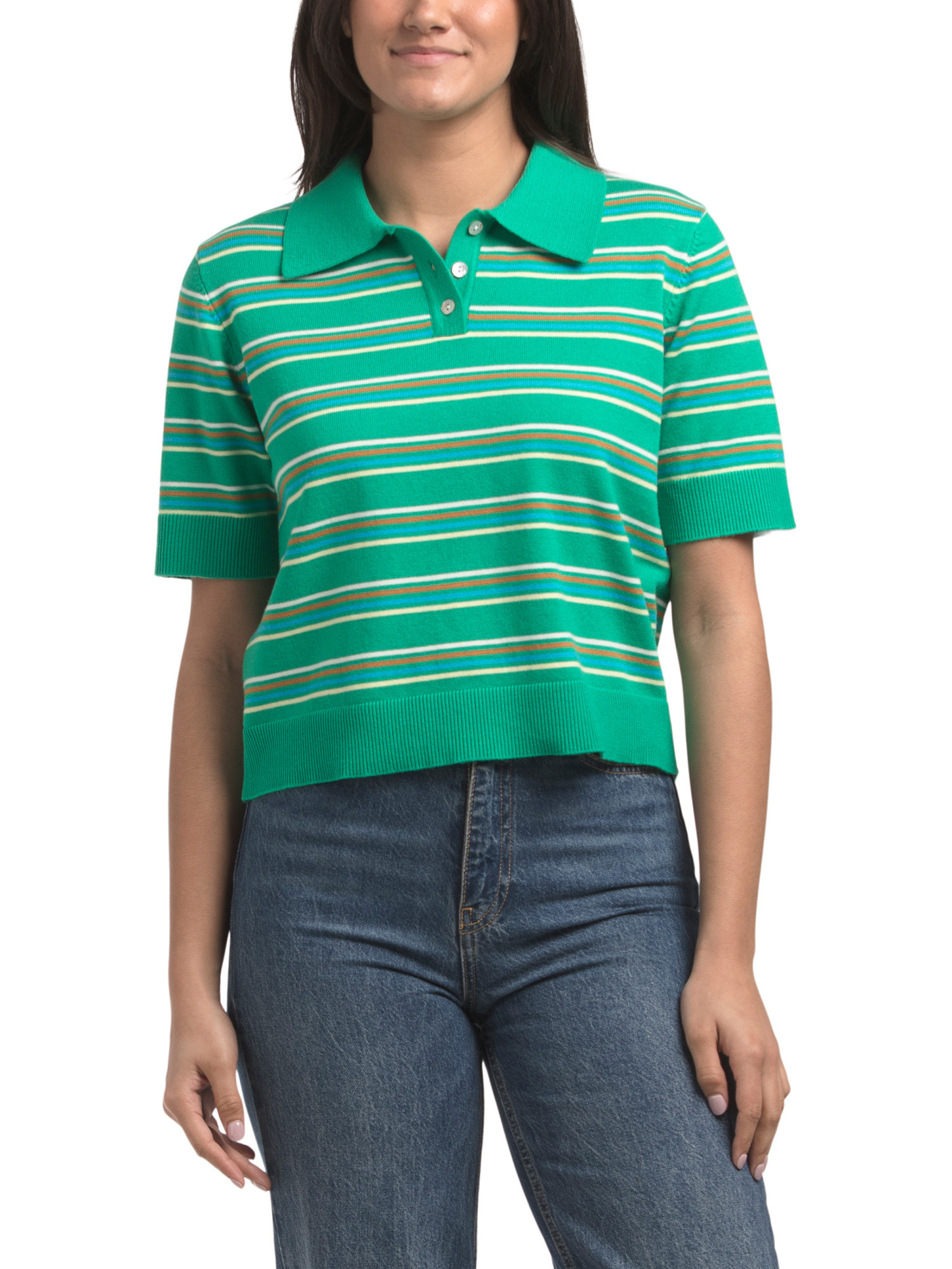 Striped Knit Polo | TJ Maxx