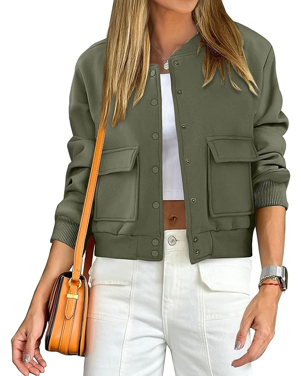 ANRABESS Women Cropped Bomber Jacket 2025 Fashion Casual Trendy Varsity Y2k Jackets Fall Outfits | Amazon (US)