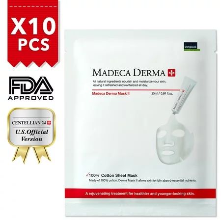 Face Mask Sheets [Madeca Derma] (10 Treatments), Full Facial Peel Off Disposable Sheet with Organic  | Walmart (US)