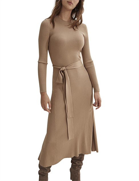 Country Road Rib Knit Long Sleeve Dress | David Jones | David Jones (Australia & New Zealand)