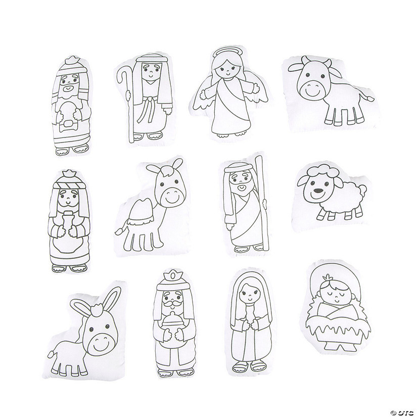 Color Your Own Stuffed Nativity Characters - 12 Pc. | Oriental Trading Company