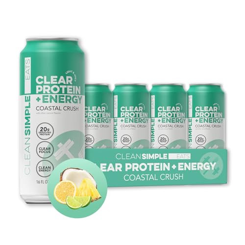 Clear Protein + Energy Coastal Crush 16 oz Can - 12 Pack | Amazon (US)
