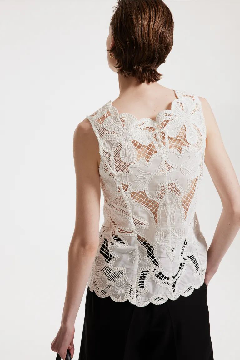 Eyelet Embroidered Vest | H&M (US + CA)