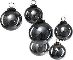 Serene Spaces Living Set of 6 Decorative Antique Platinum Mercury Glass Ball Ornament for Window ... | Amazon (US)