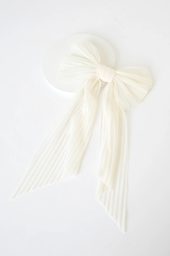 Belle White Bow Hair Clip | Lulus (US)
