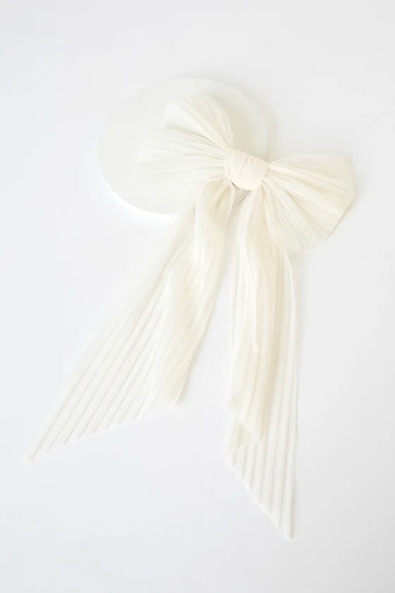 Belle White Bow Hair Clip | Lulus (US)