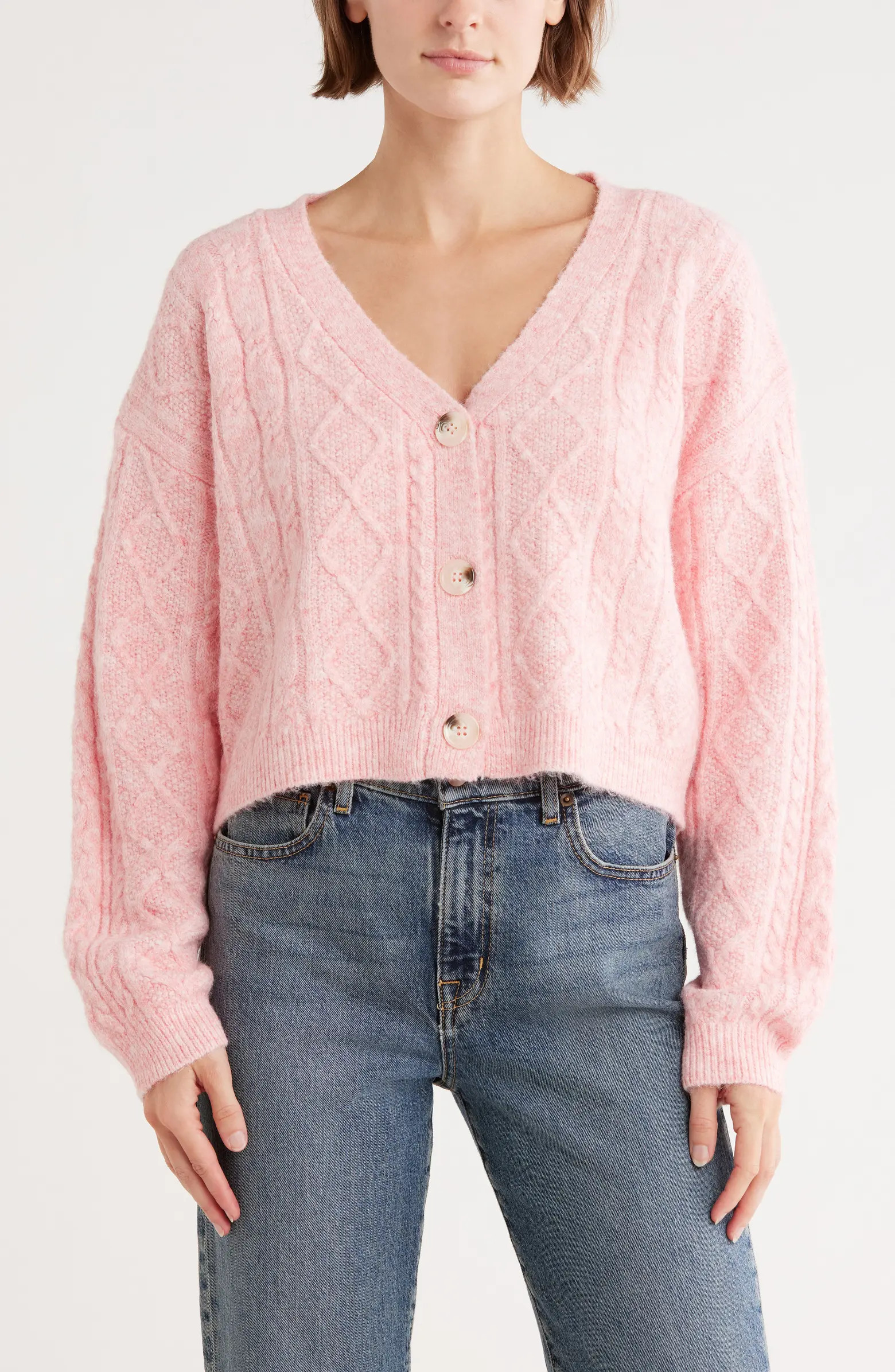 Topshop Cable Crop Cardigan | Nordstromrack | Nordstrom Rack