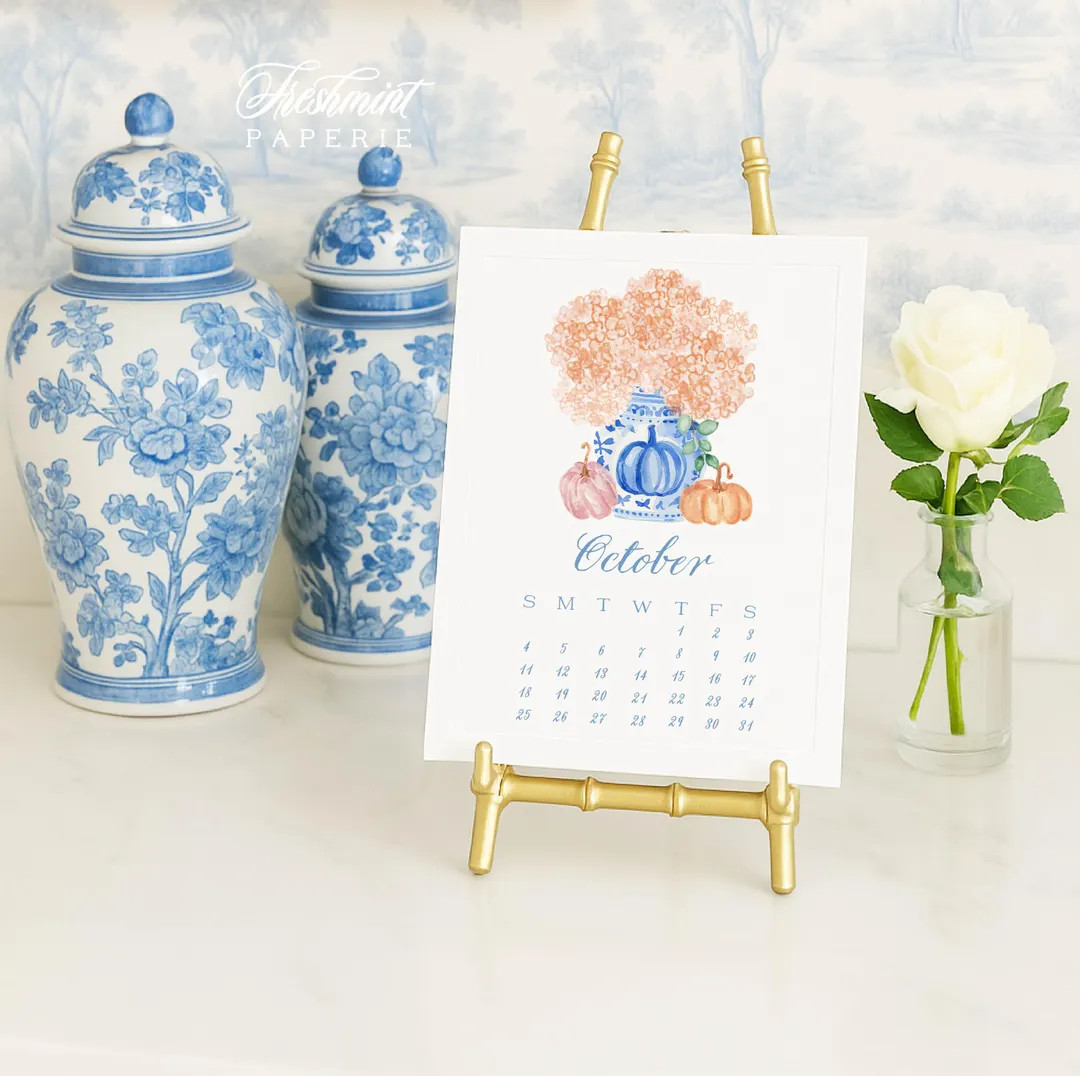 2026 Desk Calendar, Grandmillennial Calendar, Watercolor Calendar, Monthly Calendar, Desktop Cale... | Etsy (US)