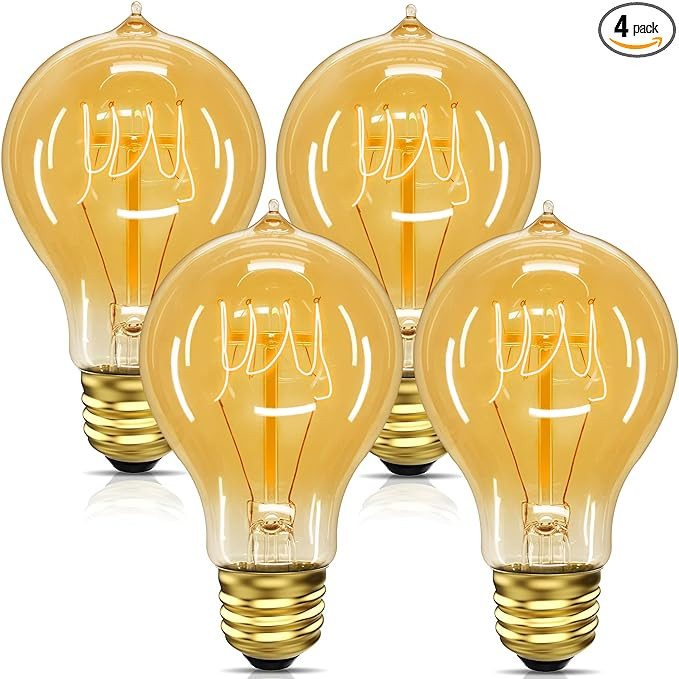 Edison Bulbs 40 Watt, Vintage A19 Antique Incandescent Light Bulbs, E26 Dimmable Decorative, Warm... | Amazon (US)