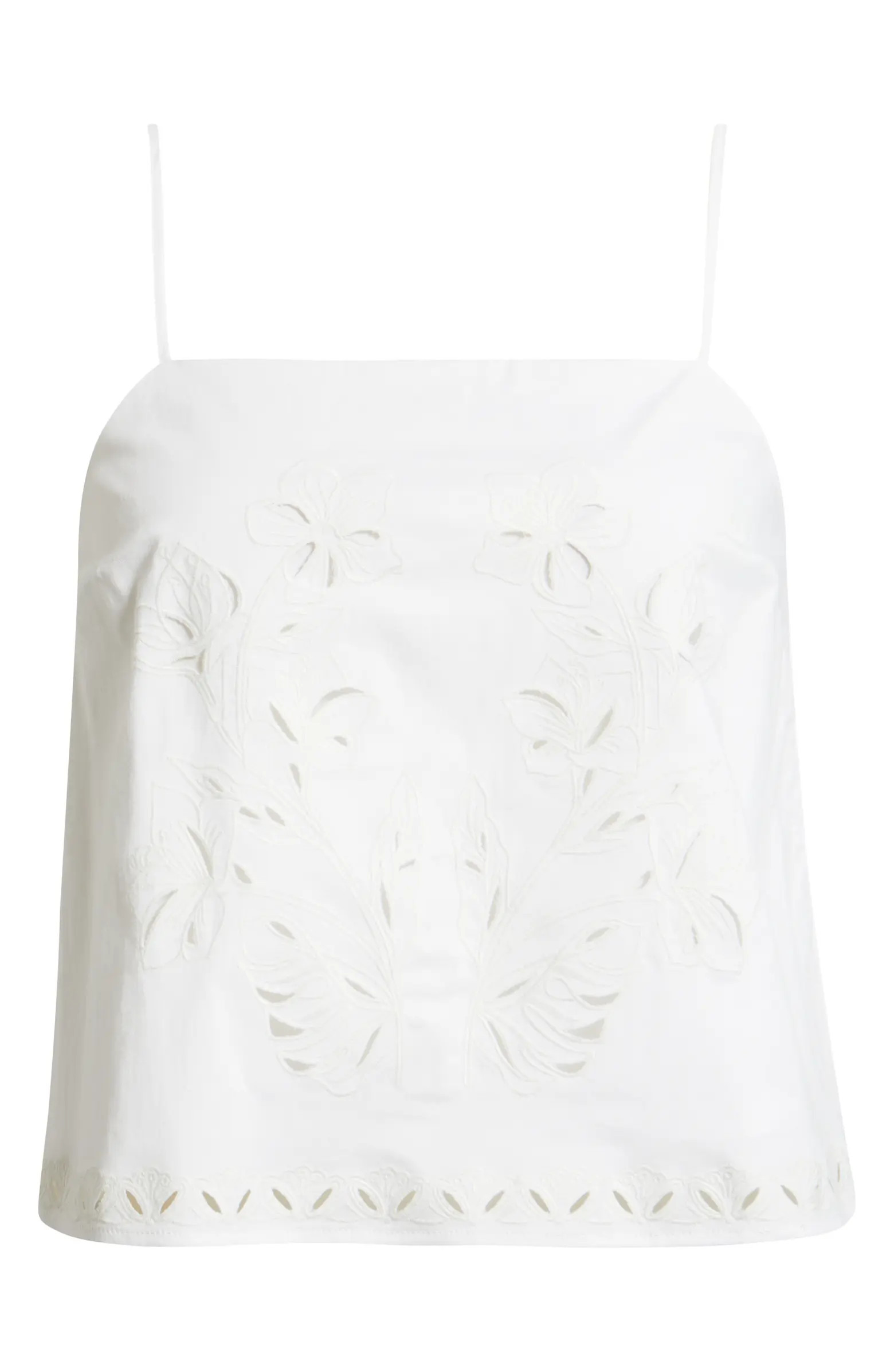 Open Edit Embroidered Poplin Cami | Nordstrom | Nordstrom