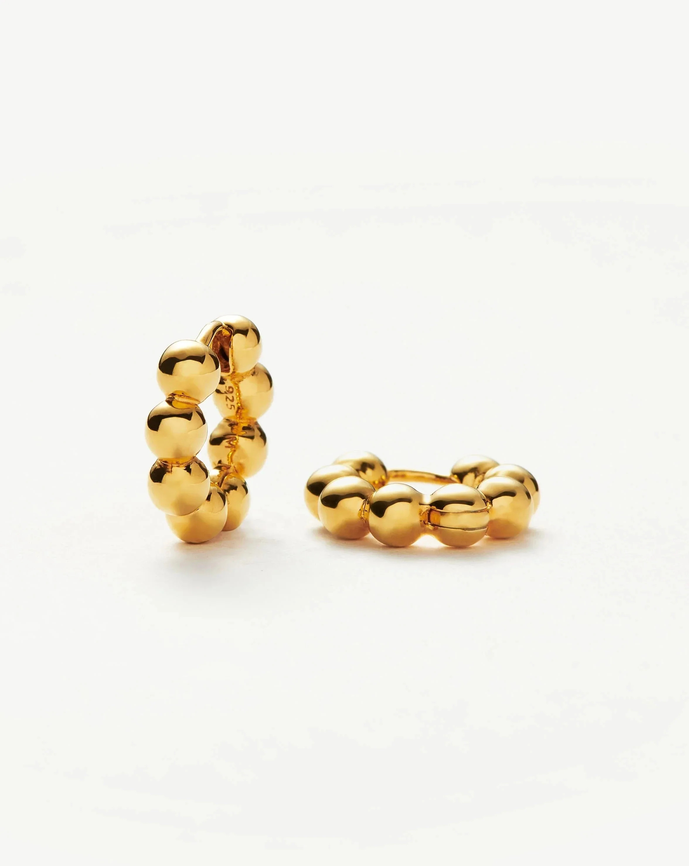 Sphere Beaded Huggies | 18ct Gold Plated Vermeil | Missoma