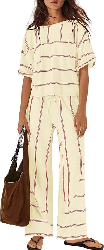 Panadila Women Striped Lounge Sets 2 Piece Summer Travel Sets | Matching Sets, Beach Vacation Out... | Amazon (US)