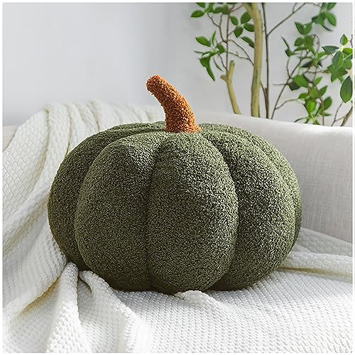 Eoieov Pumpkin Pillows Christmas Pillows Drak Green, Fall Sherpa Pumpkin Decor Pillow Plush for Couch Bed Home Halloween Thanksgiving Party,11.02 inch | Amazon (US)