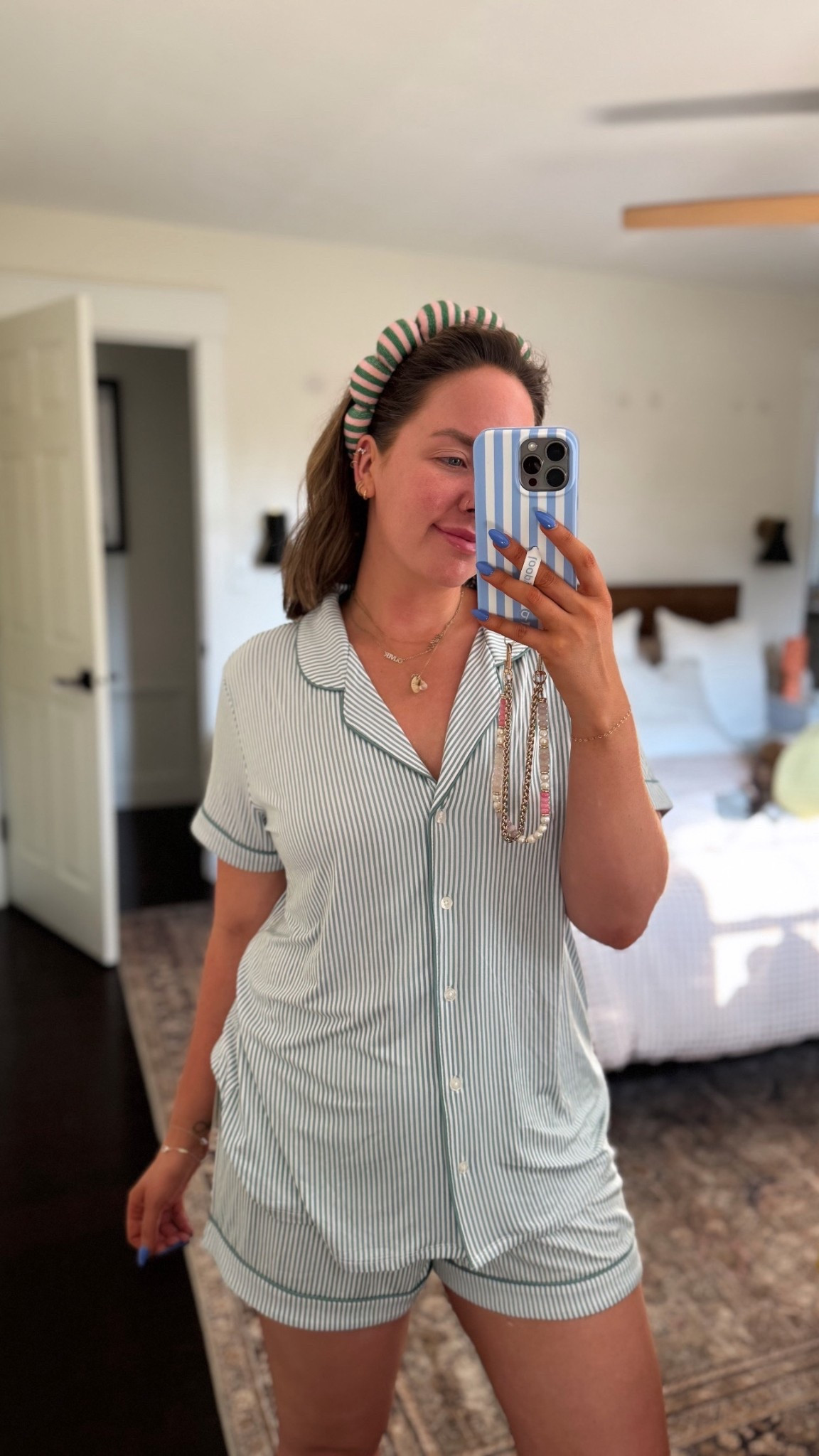 Back home from shopping — in my new PJs and they are fully stocked 🤍🤍 I went up to a L and love the fit. These green stripes are so cute 

Nordstrom anniversary sale, Nordstrom, bamboo pajamas, favorite PJs, pajama sets 

#LTKSeasonal #LTKSaleAlert #LTKFindsUnder50