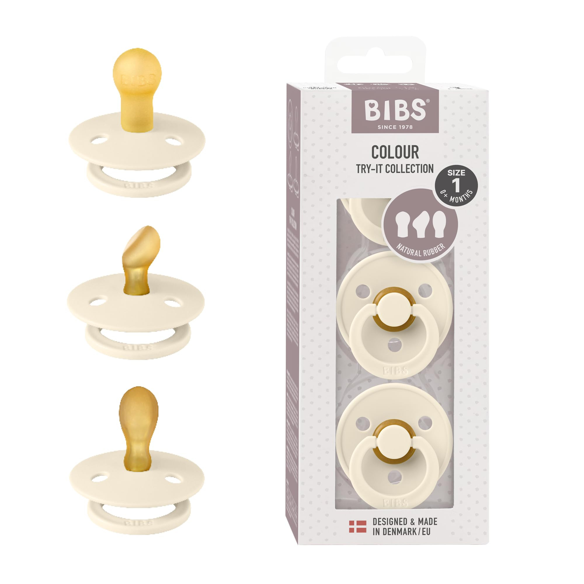 BIBS Pacifiers 0-6 Months | 3-Pack Soothers | BPA-Free Symmetrical Nipple | Made in Denmark | Ivo... | Amazon (US)