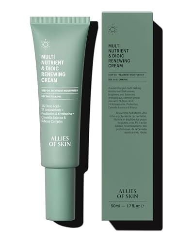 Allies of Skin Multi Nutrient & Dioic Renewing Cream: Moisturizer with Dioic Acid, 14 Antioxidants, Probiotics & Centella Asiatica. Targets Imperfections, Brightens & Protects Skin 1.7 oz / 50 ml | Amazon (US)