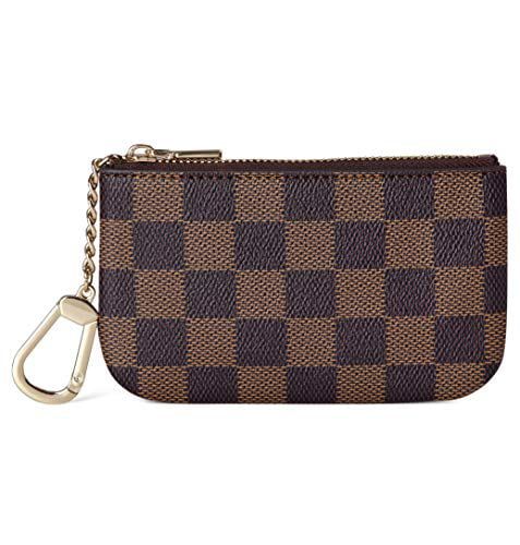 Daisy Rose - Daisy Rose Luxury Zip Checkered Key Chain pouch | PU Vegan Leather Mini Coin Purse W... | Walmart (US)