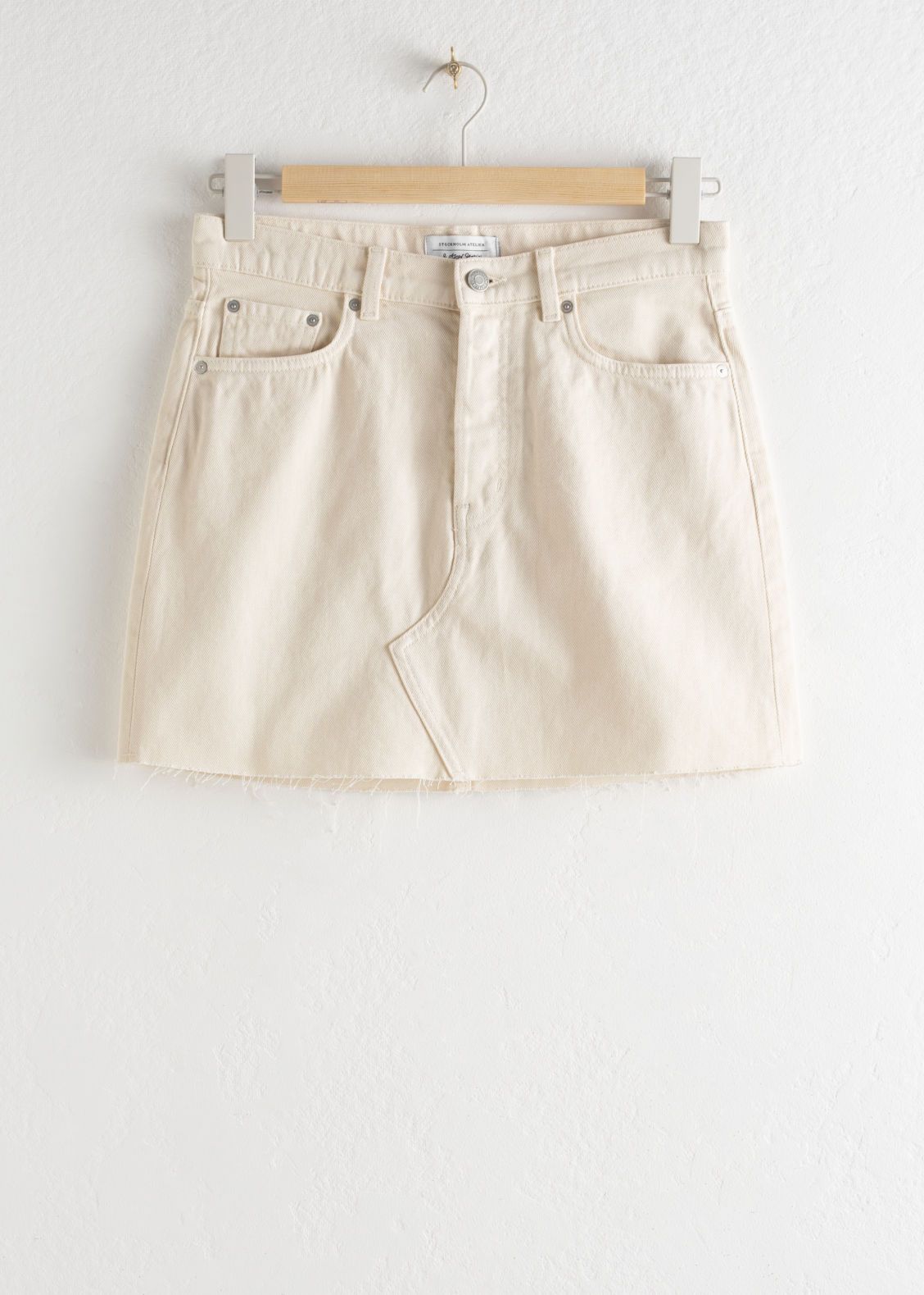 Raw Edge Denim Mini Skirt - White | & Other Stories (EU + UK)