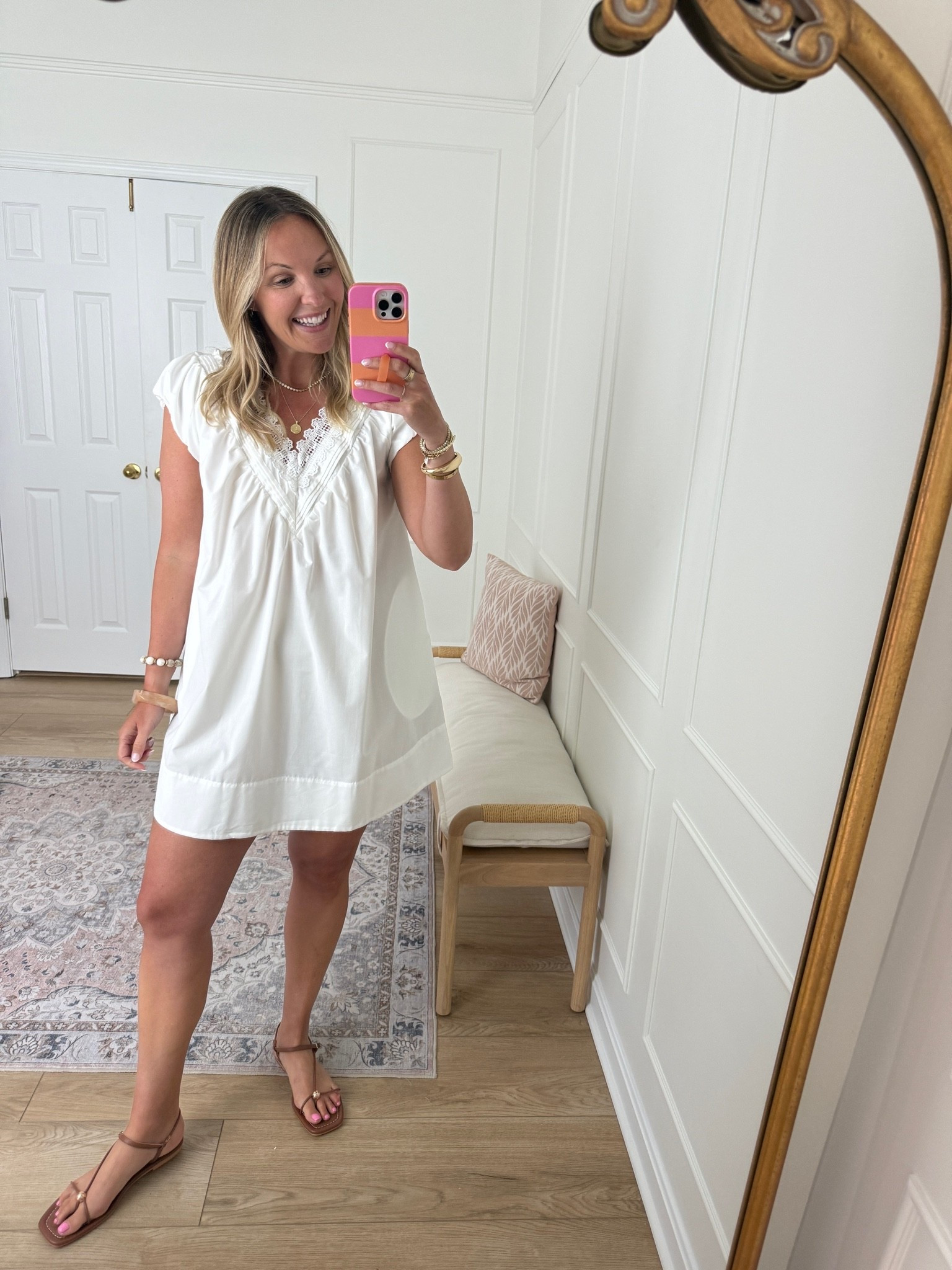 Such a cute little mini dress! Wearing a med