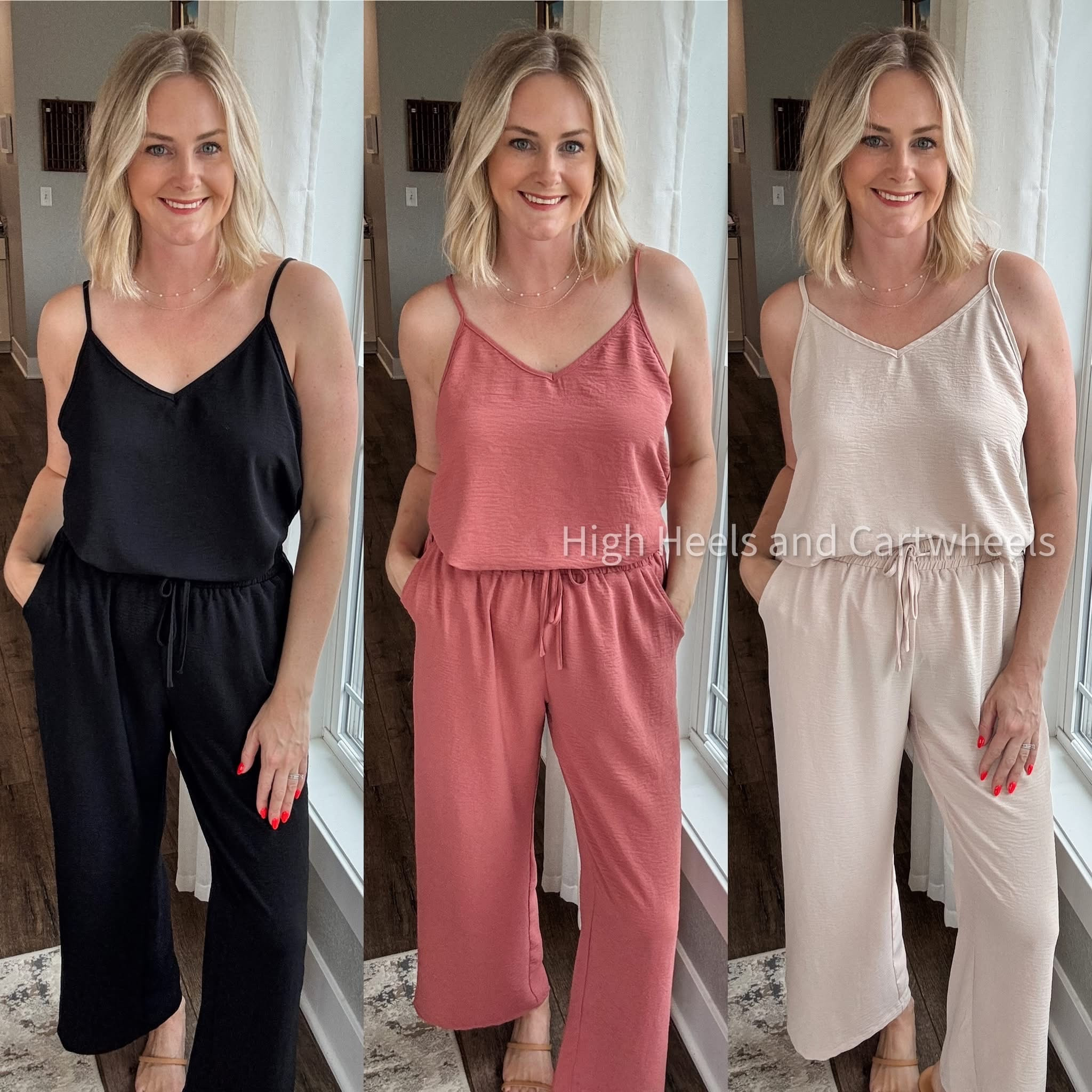 I found this two piece set on Walmart online. It's so comfortable and perfectly lightweight for summer. Could easily be dressed up or down. Fit is true.