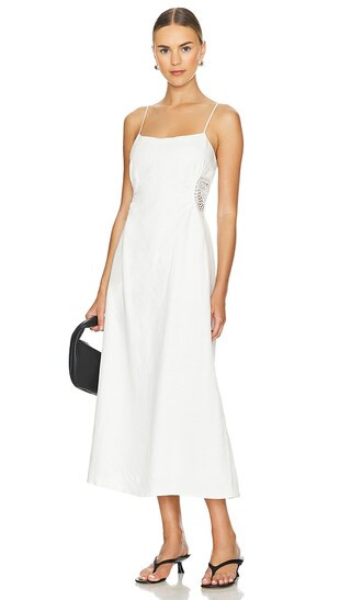 Brant Spaghetti Strap Midi Dress in White | Revolve Clothing (Global)