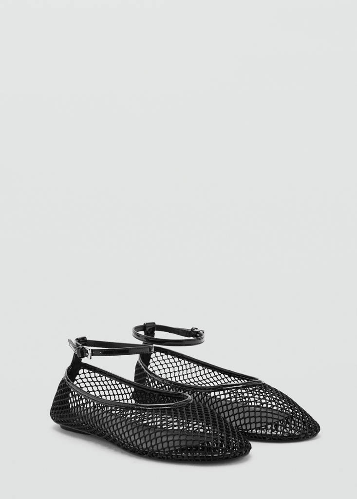 Ballet flats with mesh bracelet black - Woman - 6 - MANGO | MANGO (UK)