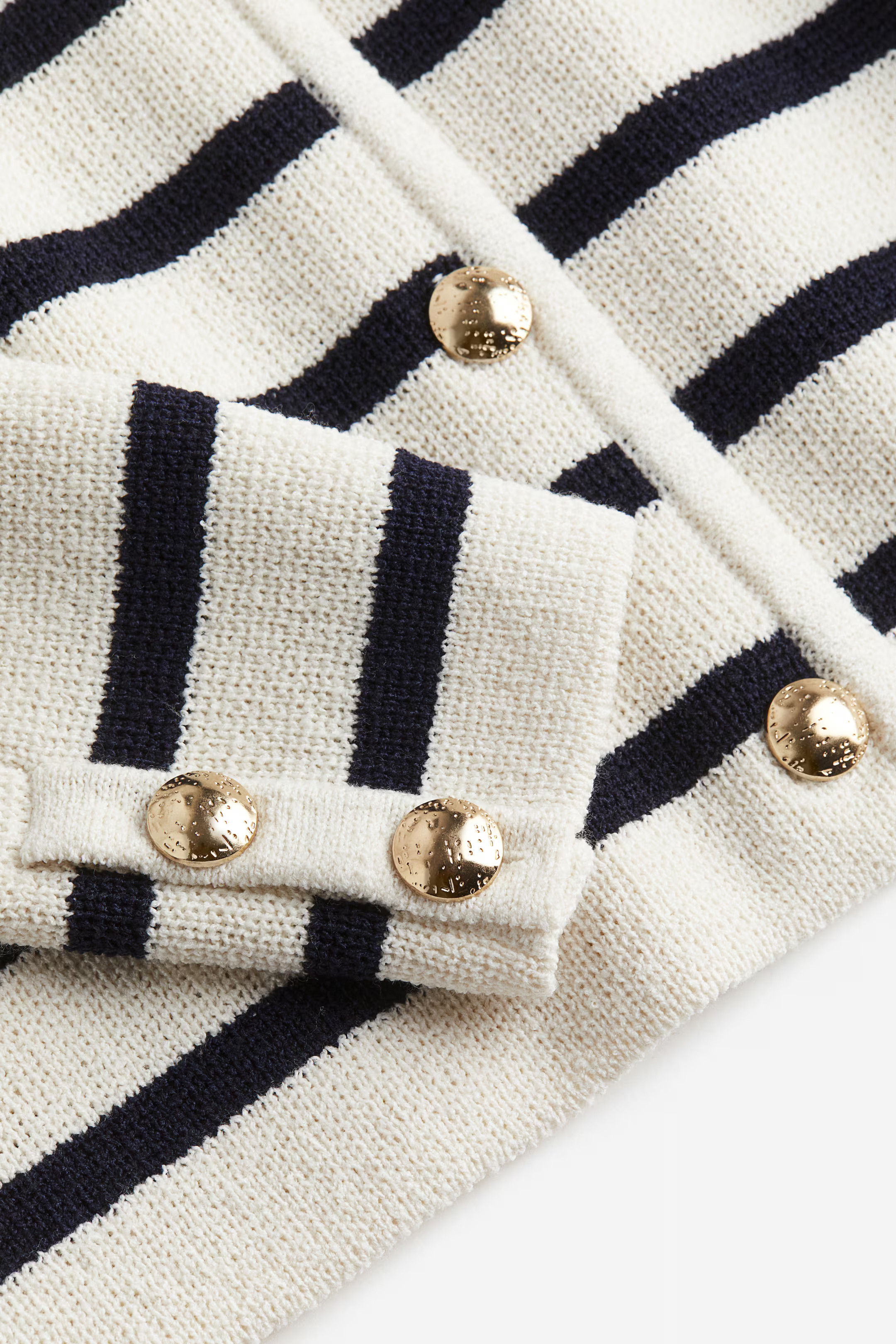 Gestrickter Cardigan - Cremefarben/Blau gestreift - Ladies | H&M DE | H&M (DE, AT, CH, NL, FI)
