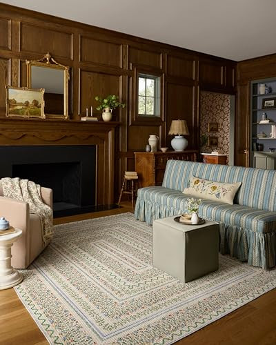 Loloi Rifle Paper Co. Orchard Collection ORH-01 Ivory/Multi 5'-0" x 7'-6" Area Rug Machine Washab... | Amazon (US)