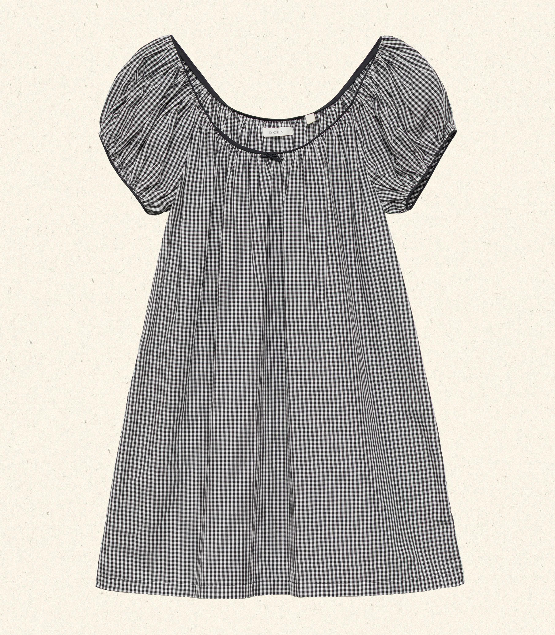 Julia Dress - Noir La Maddalena Gingham | DÔEN | DOEN