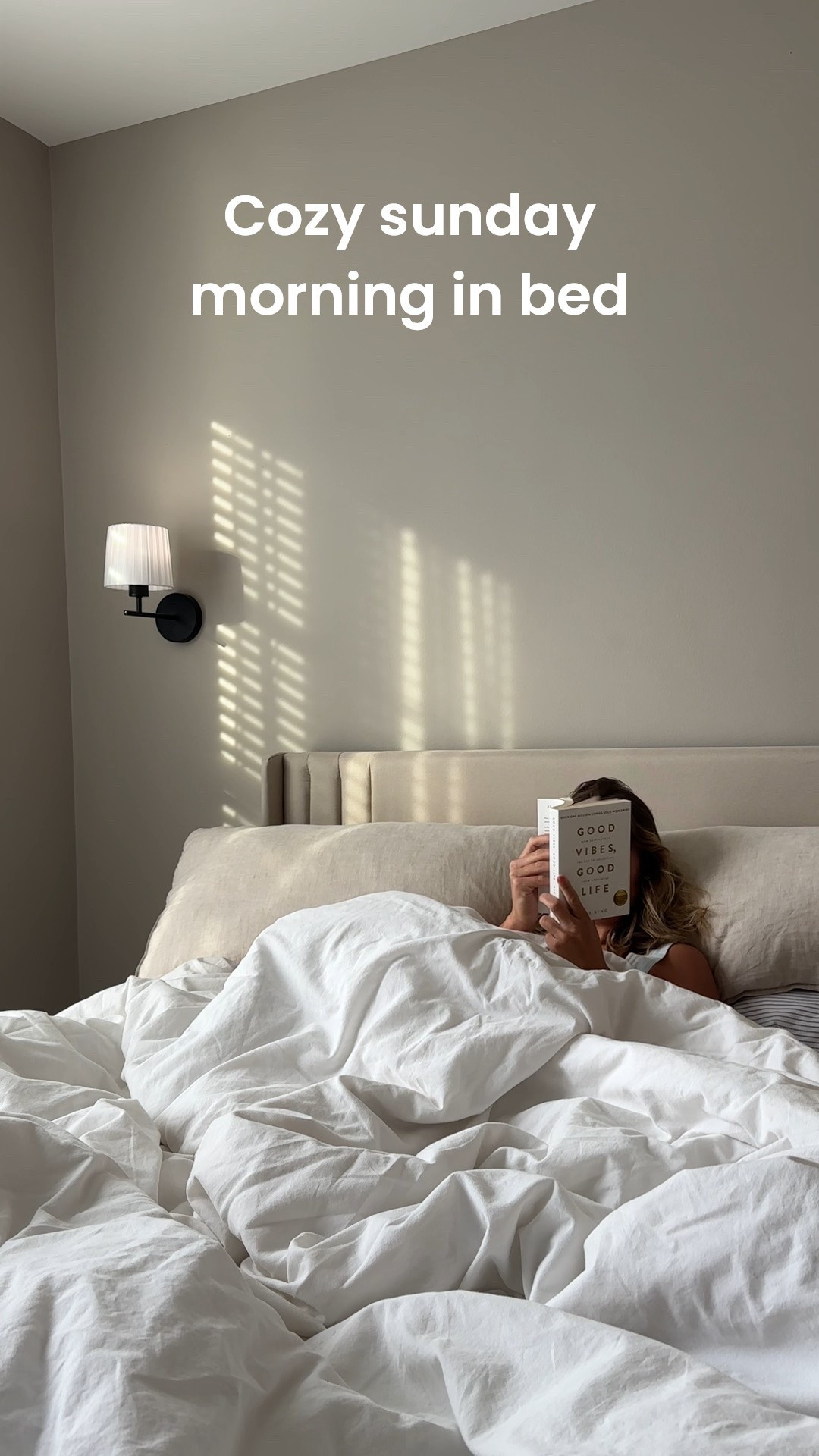 Cozy Sunday morning, aesthetic bedroom decor