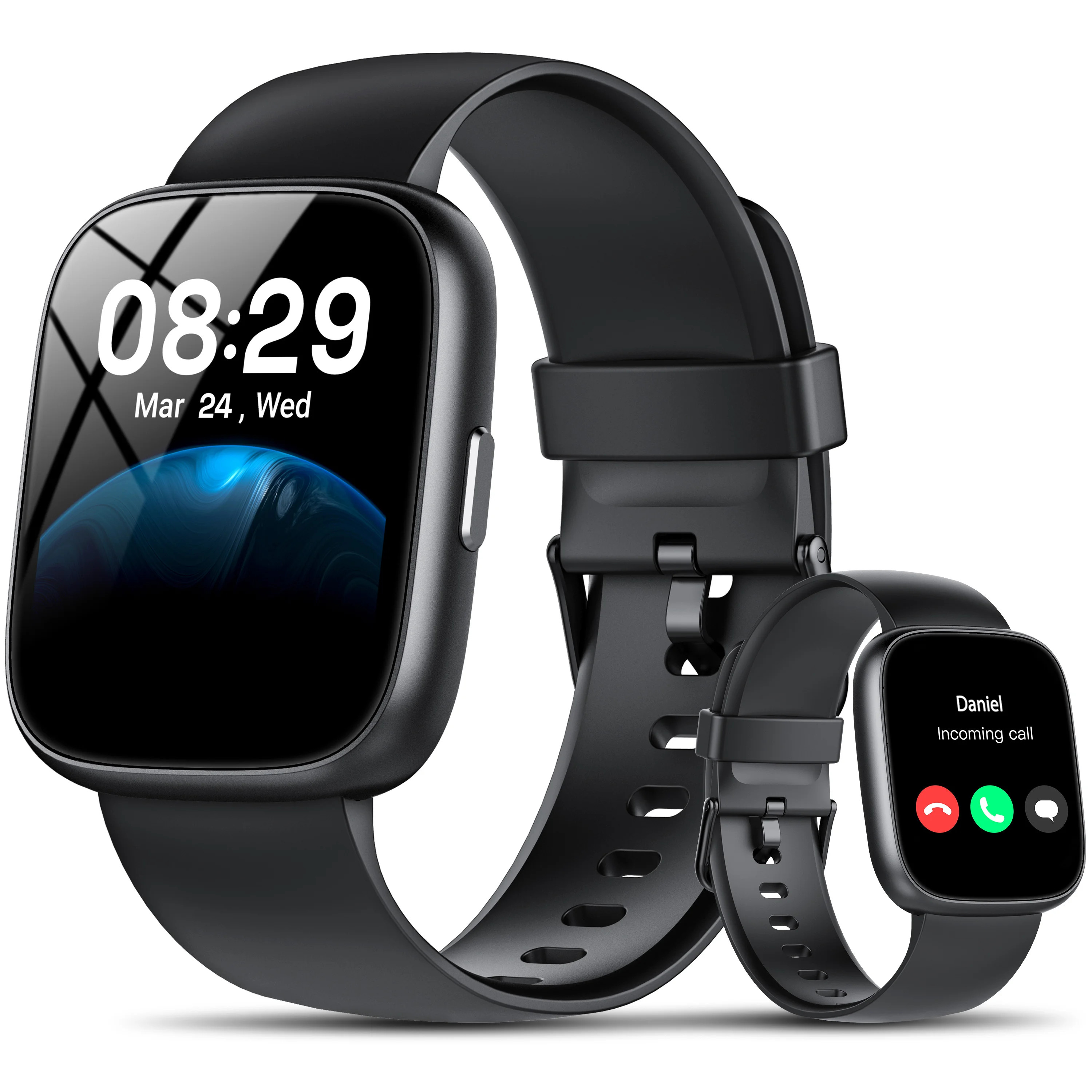 Smart Watch Fits for Android and iPhone, Smartwatch for Women Men with Alexa Built-in, 1.83" HD Touchscreen Fitness Tracker 120 plus Sports Mode, Smart Watch with Bluetooth Call, IP68, for Gift Black | Walmart (US)