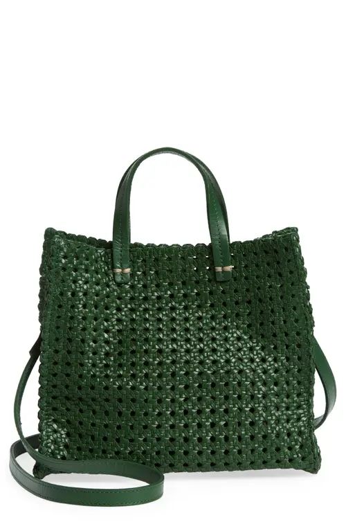 Clare V. Petit Simple Woven Leather Tote in Evergreen Woven at Nordstrom | Nordstrom