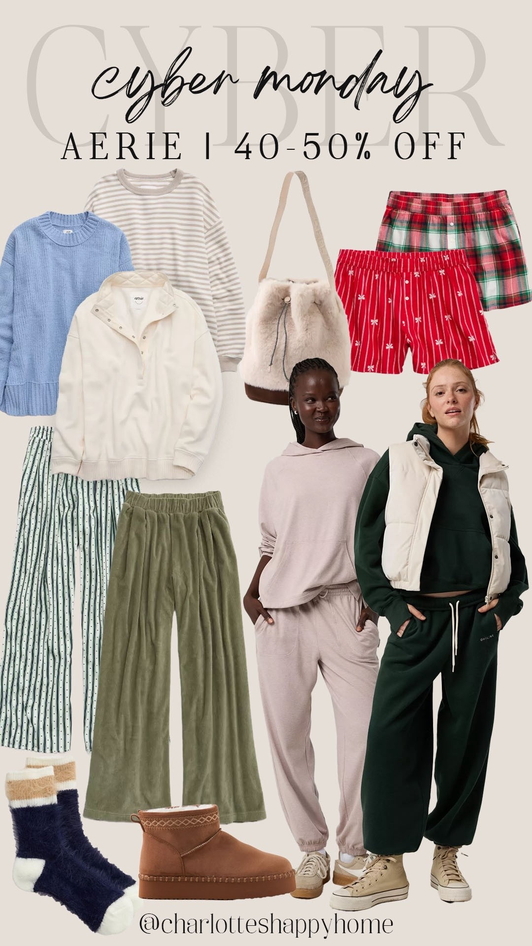 Cyber Monday deal! 40-50% off everything! 

#aerie

Aerie deals. Aerie new arrivals. Aerie cyber Monday deals. Holiday pajamas. Comfy lounge set. Matching lounge set  

#LTKSaleAlert #LTKCyberWeek #LTKFindsUnder50