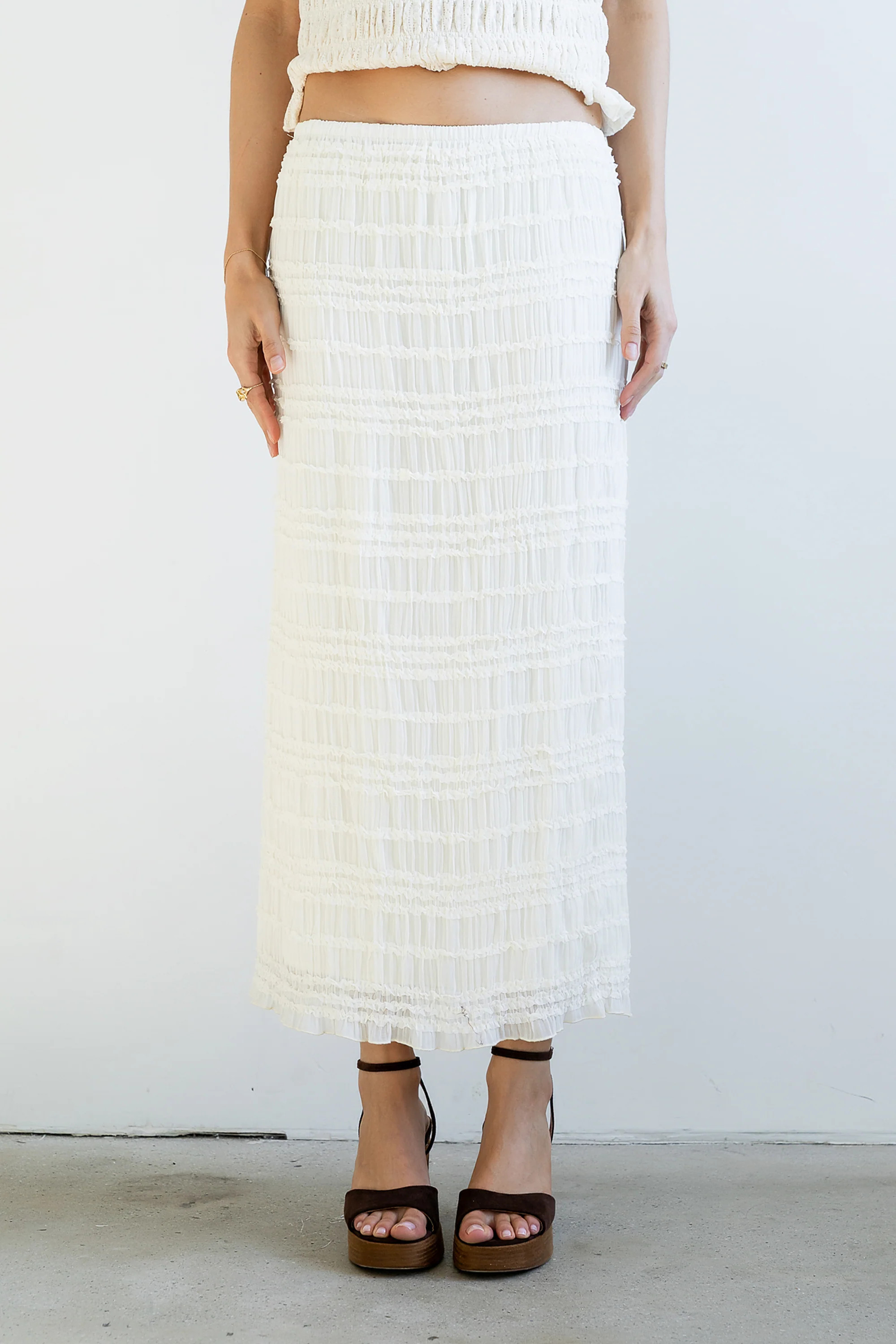 Marcus Chiffon Maxi Skirt in Cream | Böhme US