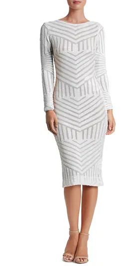 Emery Sequin Stripe Long Sleeve Cocktail Dress | Nordstrom