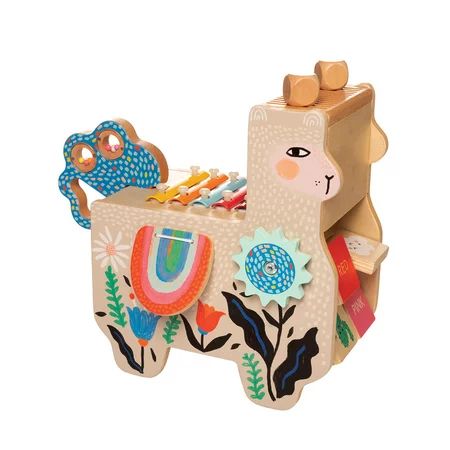 Manhattan Toy Musical Llama Wooden Instrument for Toddlers with Maraca, Clacking Saddlebags, Drumsti | Walmart (US)