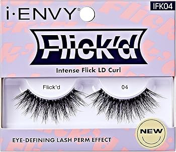i-ENVY False Lashes Flick'd D-Curl Strip Lashes Volume Bouncy Natural Clear Band Cat Eye Dramatic... | Amazon (US)