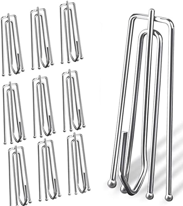 100 Pcs Stainless Steel Curtain Pleat Hook, Dveda Drapery Hooks Traverse Pleater, Curtain Pleater... | Amazon (US)