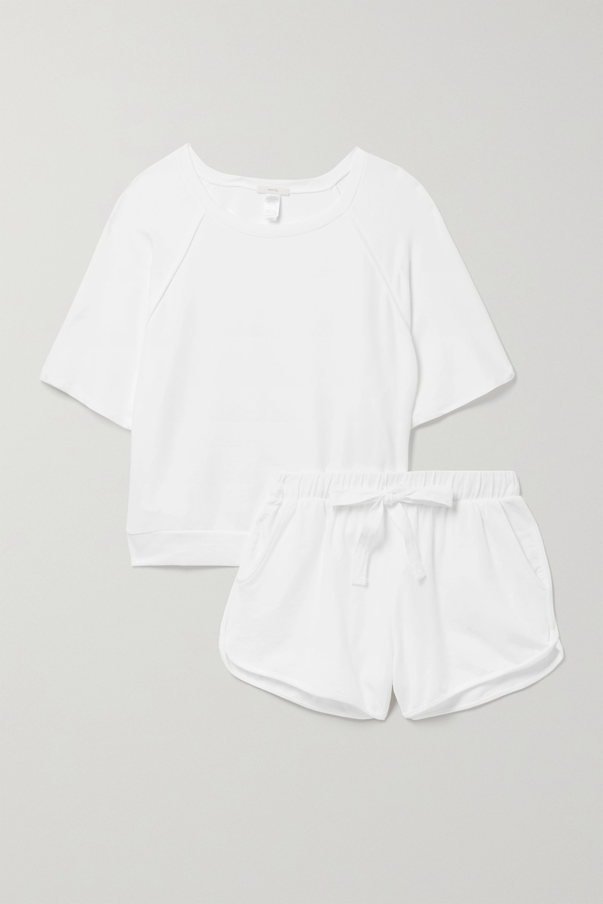 White Blair stretch Pima cotton and modal-blend pajama set | EBERJEY | NET-A-PORTER | NET-A-PORTER (US)
