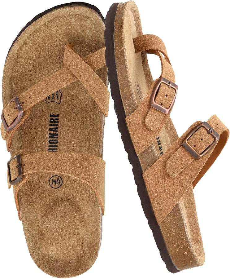 CUSHIONAIRE Luna Sandals for Women, Cork Footbed Womens Sandals for Summer Comfort with Adjustabl... | Amazon (US)