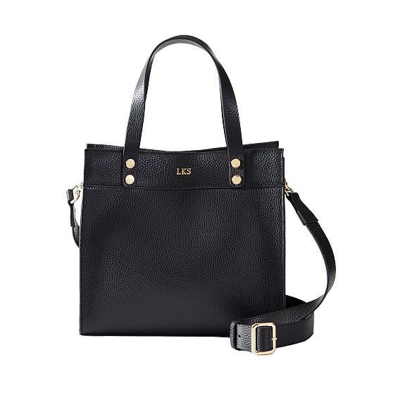 Essential Leather Tote, Small, Black | Mark and Graham