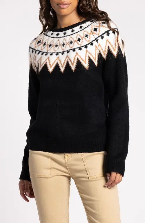 Thread & Supply Claire Fair Isle Crewneck Sweater in Black at Nordstrom, Size Small | Nordstrom