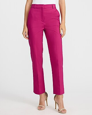 Editor Stretch Cotton Super High Waisted Straight Ankle Pant | Express